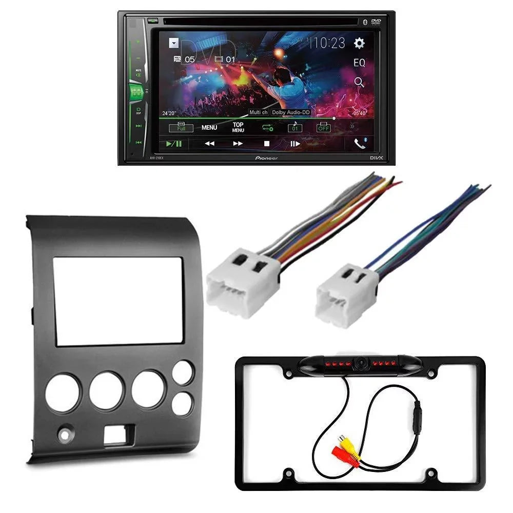 Bundle WVGA with AM/FM Camera/Installation DIN Kit/in-Dash Nissan Bluetooth/Backup Double 6.2" for Titan KIT4906 Touchscreen 2006-2007 Digital Car Receiver Media Pioneer Stereo DVD/CD W/