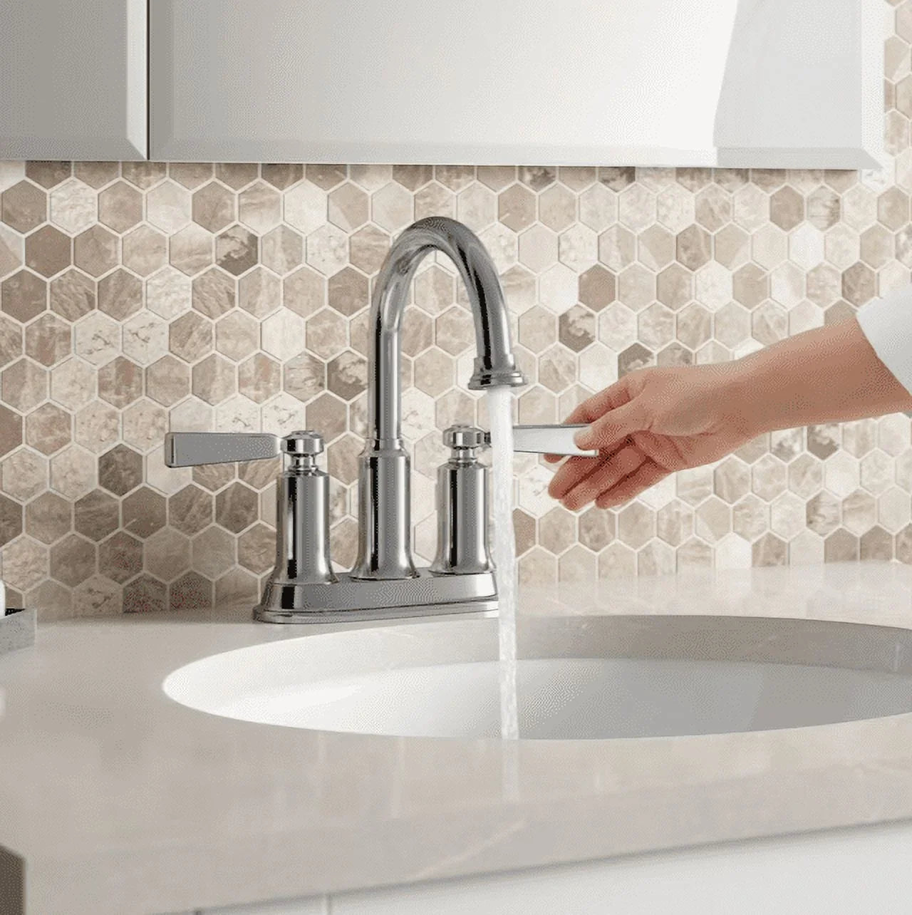 Center-Set Sink Aderlee 1.2GPM Kohler Polished Chrome Faucet, Bathroom