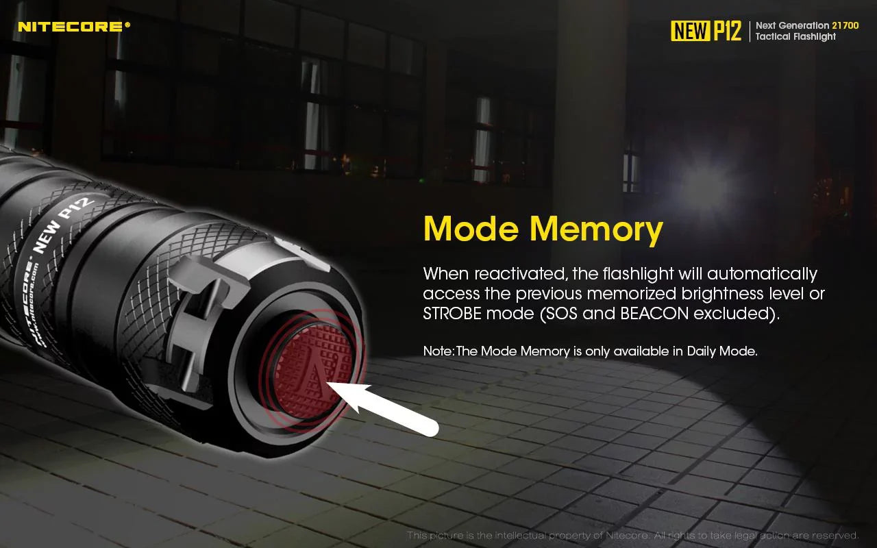 Wall Flashlight Version Cord, Pressure RSW3 New P12 Switch, Lumens - USB Mount, Offset 1200 Nitecore LED and w/NL2150HPR Adapter 3Amp Battery,