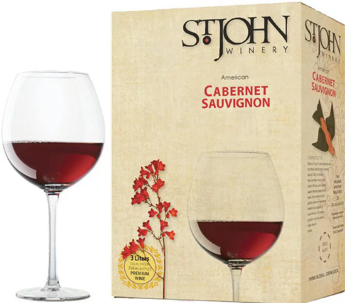 Cabernet St. Arkansas, Servings-150ml 3L John Sauvignon Red Wine, ABV, Winery Each Box -20 13.5%