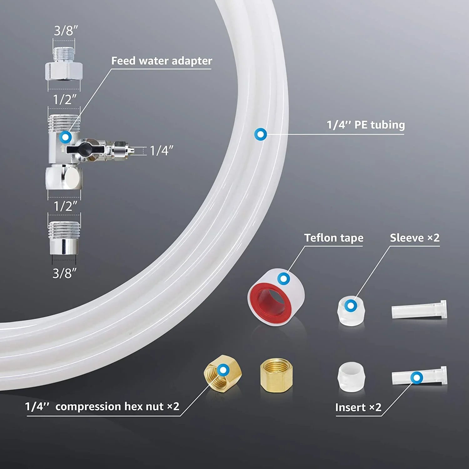 Series, 𝐑𝐞𝐟𝐫𝐢𝐠𝐞𝐫𝐚𝐭𝐨𝐫 Line to Sink Under Water & Waterdrop Water System 𝐌𝐚𝐤𝐞𝐫 for Connection WD-10/15/17UA Kit Filtration KITA Connect 𝐈𝐜𝐞