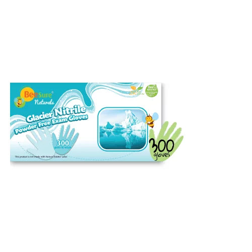 Examination BeeSure Gloves Blue 2926 Glacier 300/Box Cranberry Powder Small Free Nitrile