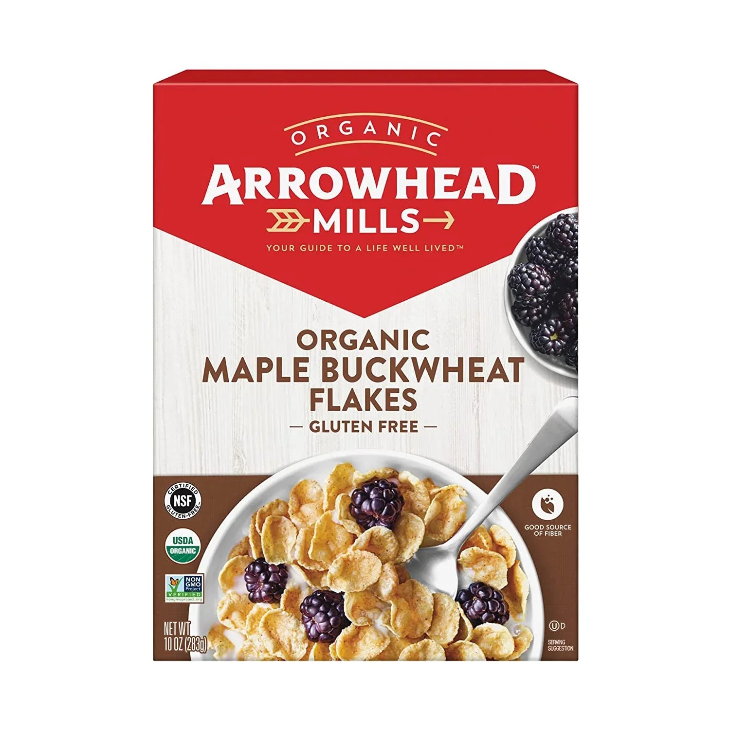 10 Maple Mills Organic Buckwheat Pack Free Gluten Flakes Arrowhead oz of 3