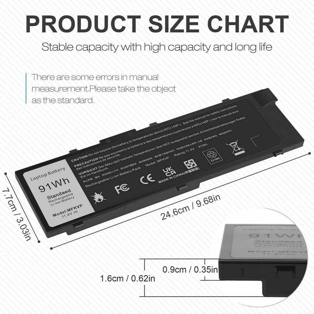MFKVP 7710 GR5D3 7720 For M7710 US 7520 7510 Dell Battery 15 Precision M7510 17