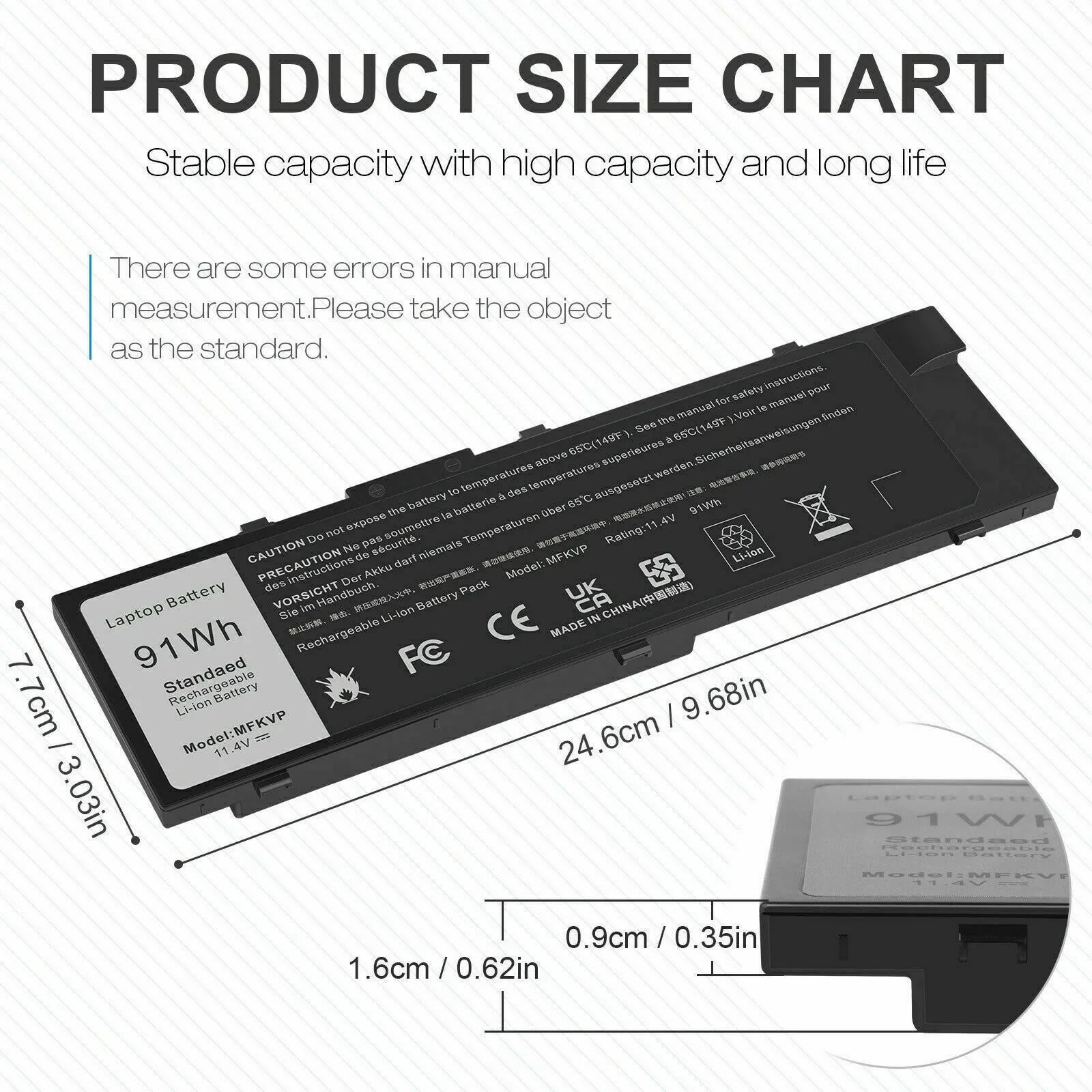MFKVP 7710 GR5D3 7720 For M7710 US 7520 7510 Dell Battery 15 Precision M7510 17
