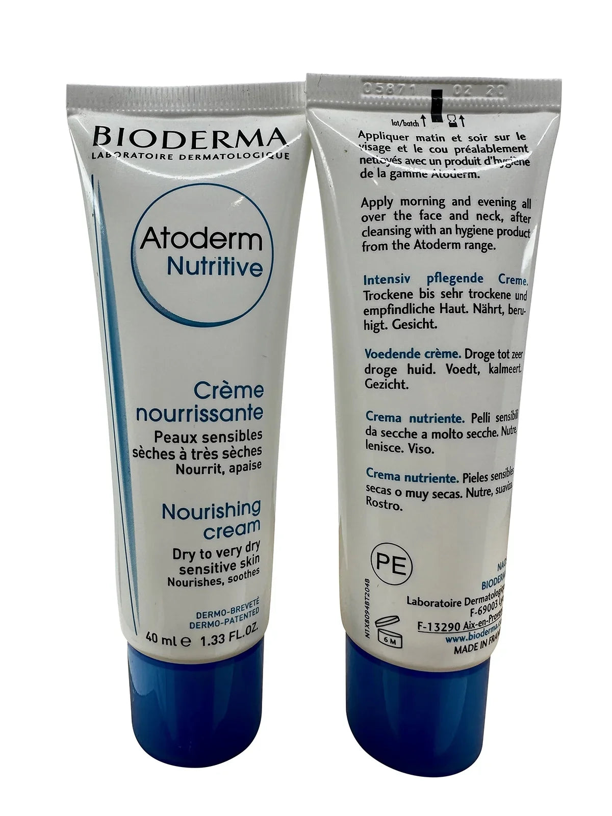 Bioderma 1.33 Nutritive 2 Skin Very Dry Nourishing Cream Atoderm & Sensitive Set oz of Dry