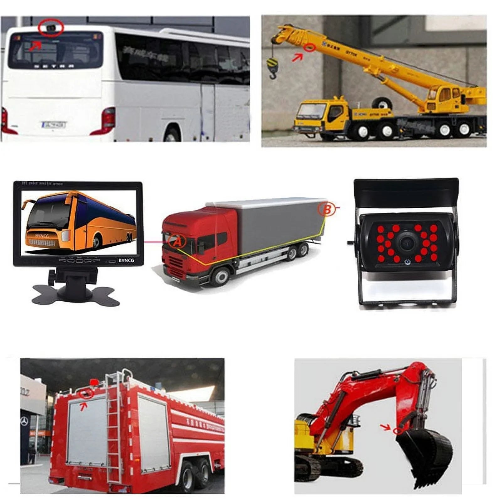 Monitor Car With Wagon 4.3" Camera Camera Transmitter/Receiver Monitor 12~24V Parking Bus System Wireless Van with Truck DC