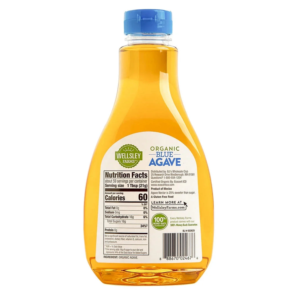 Wellsley 44 Blue Substitutes Agave, Sugar Farms oz.- Organic Liquid
