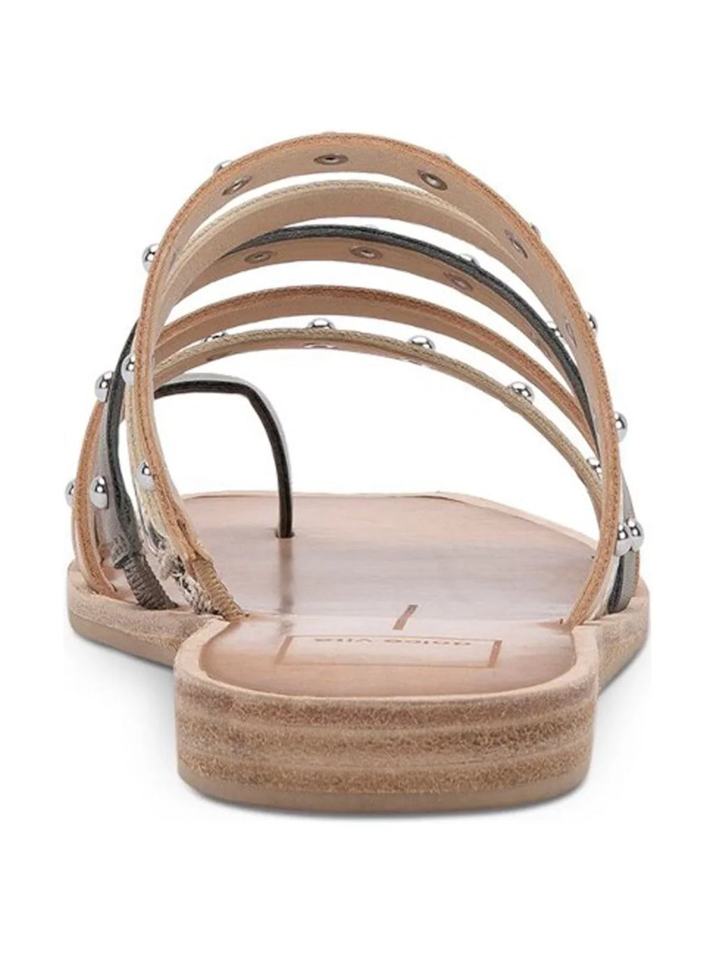 Sandals Strappy Slip M Womens Kaylee Wedge Snake Studded 6.5 Toe On VITA Toe-Loop Slide DOLCE Shoes Beige Square
