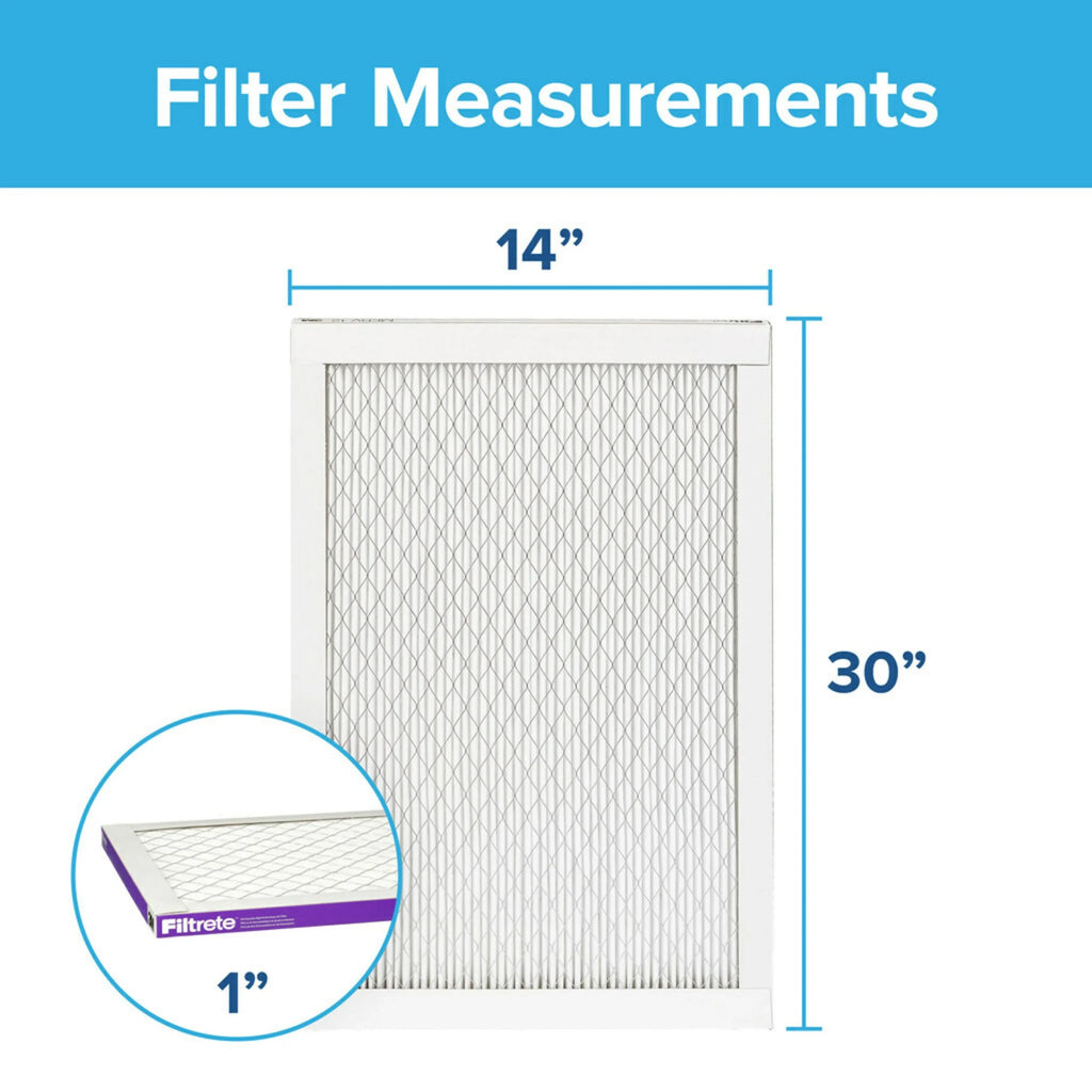 Filtrete Reduction, Filters Advanced 4 Filter, 1500 MERV MPR Air 14x30x1 12, Allergen