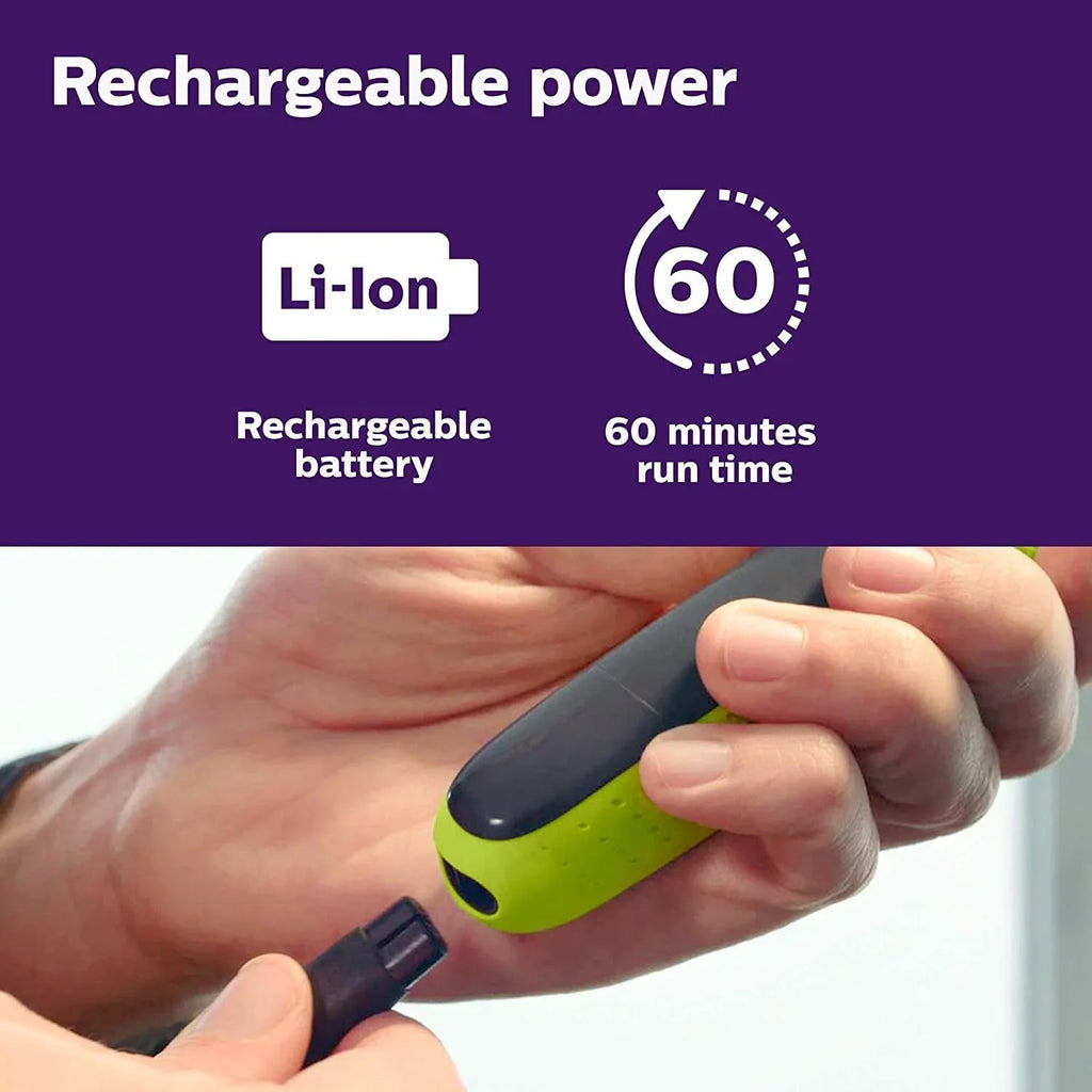 Cordless Rechargeable Electric Battery, Trimmer, Green Body Face - and