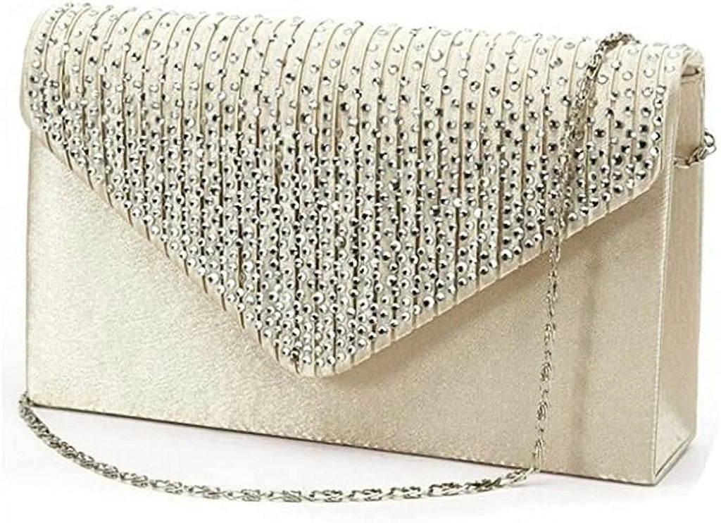 Handbag Purse Satin Rhinestone Frosted Wedding Women's Clutch U-Story Evening Bag