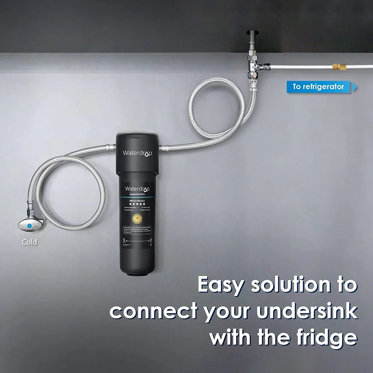 Series, 𝐑𝐞𝐟𝐫𝐢𝐠𝐞𝐫𝐚𝐭𝐨𝐫 Line to Sink Under Water & Waterdrop Water System 𝐌𝐚𝐤𝐞𝐫 for Connection WD-10/15/17UA Kit Filtration KITA Connect 𝐈𝐜𝐞