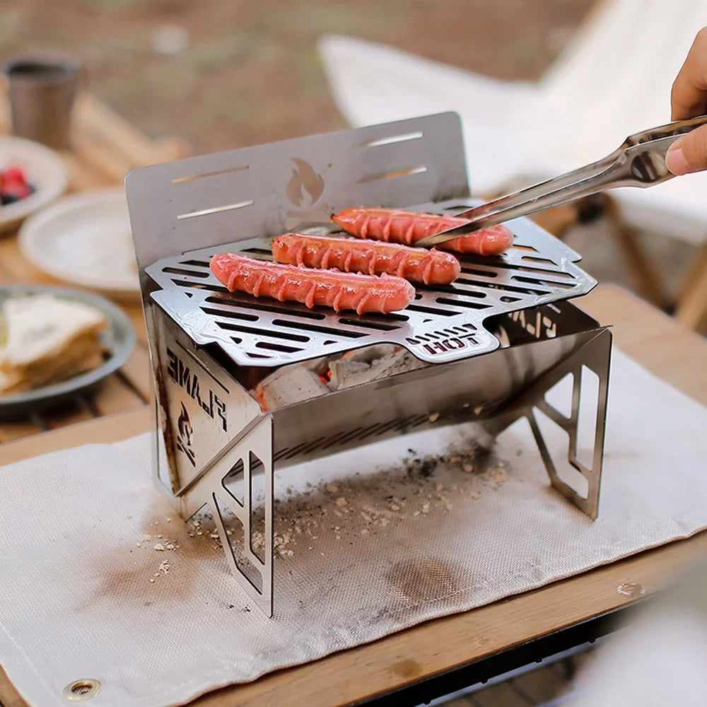 Camping Picnic BBQ Cooking Steel Furnace, for Nebublu Stove Stainless Portable