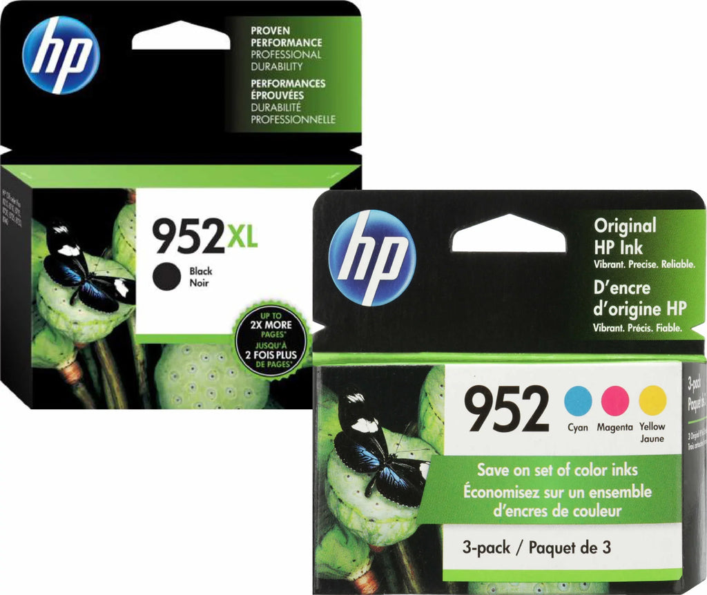 Yellow Black 952 952xl N9K27AN Combo Original (N9K28AN) Magenta, HP color Standard F6U19AN and Cyan,