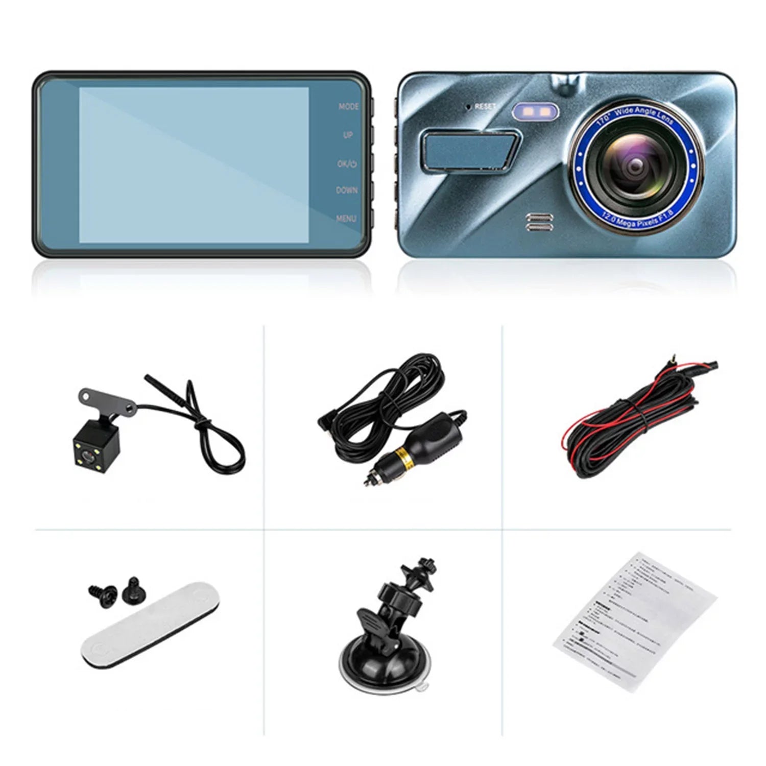 Parking Cam iMounTEK Dash Rear Angle,G-Sensor, and Car Monitor&G-Sensor, Dash 4.5" Camera with 70° Front Super Dual Wide