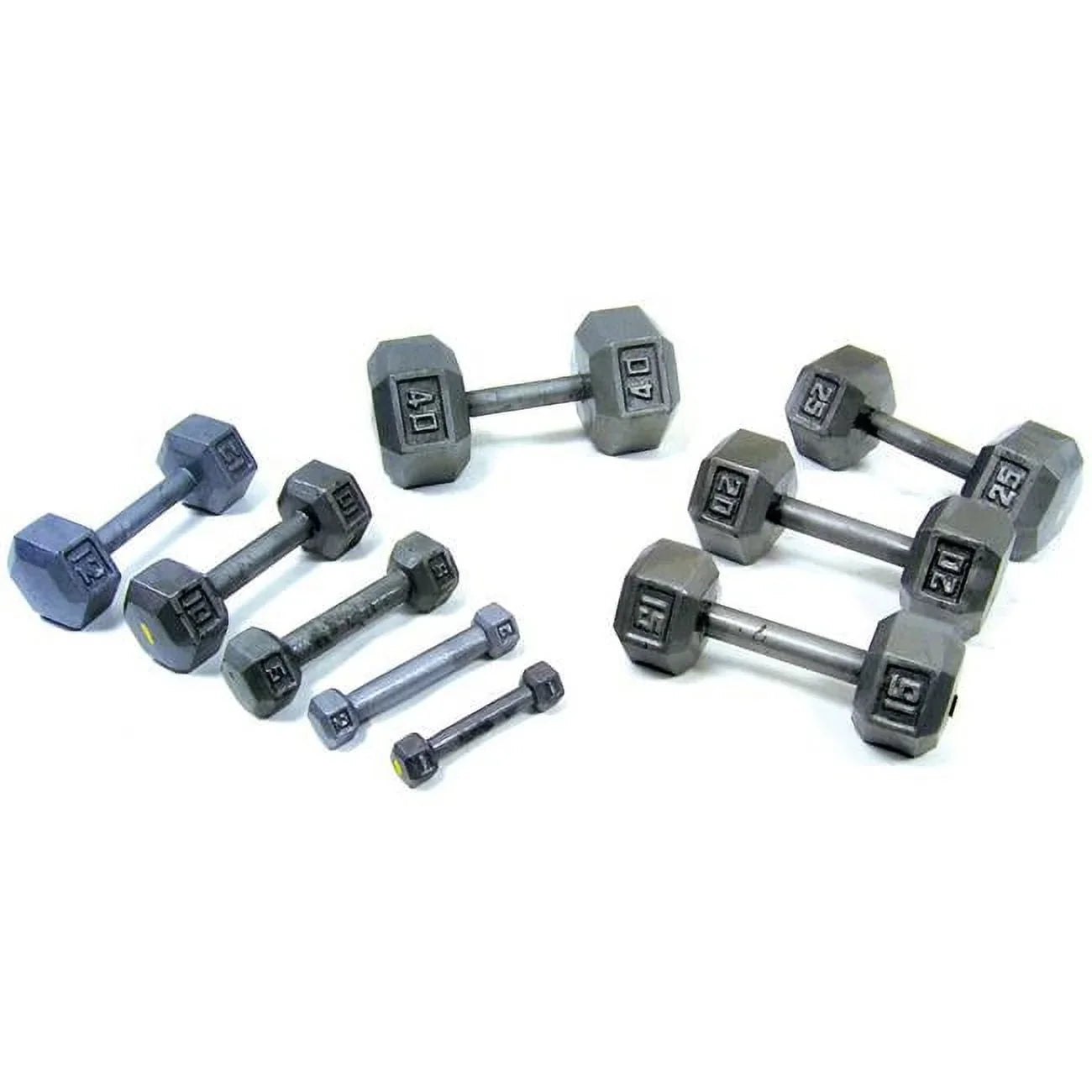 3474 YorkBarbell Iron 55lbs Dumbbell Cast Hex