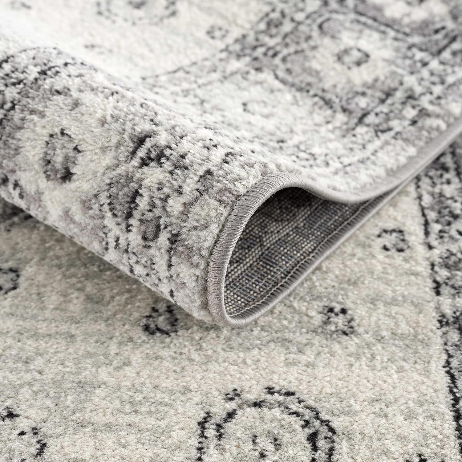 Persian Boho Collection Distressed 7'10" Grey, Traditional - Living Medallion Goksun - Beige - Pattern Vintage X Marash Bedroom, Indoor Rug - Room, Area 10' Oriental