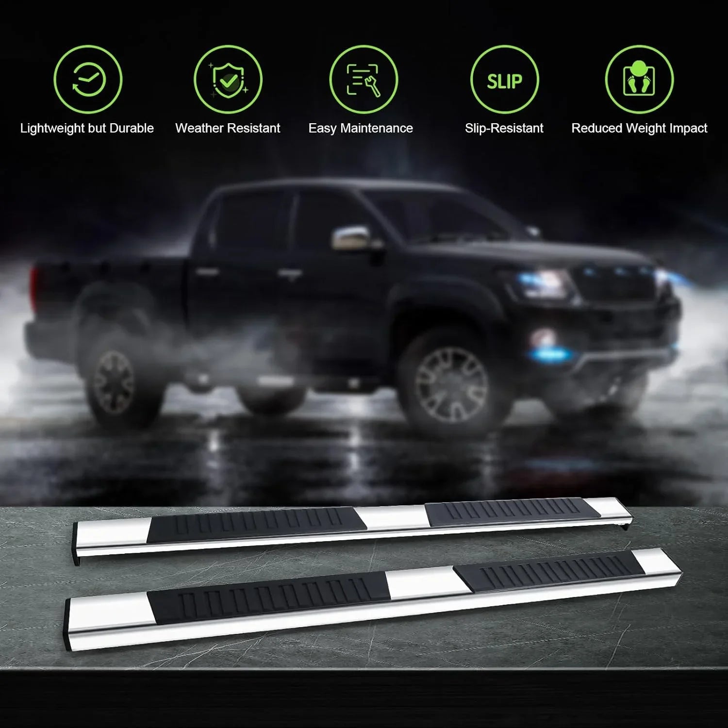Silverado/Sierra Boards Fit bar Cab Crew 1500 2500/3500 2020-2024 Step Running ONINE Silverado/Gmc Aluminum Chrome 6" & Sierra Nerf Polished Chevy Custom 2019-2024 Side
