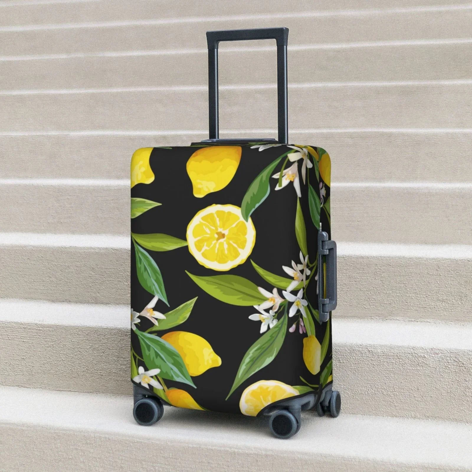 Stretch Adobk Covers Cover, And Lemon Flowers Cover, Leaves Washable For Men, Accessories-Small For Travel Fruits Suitcase Suitcase Luggage Women Luggage Protector Suitcase