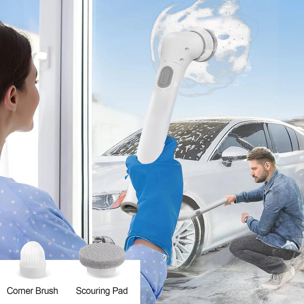 Scrubber Bathtub, Spin Scrubber, for Cleaning 6 Cordless Replaceable Brush, Fixdono Electric Heads Floor Tile, Cleaning Bathroom