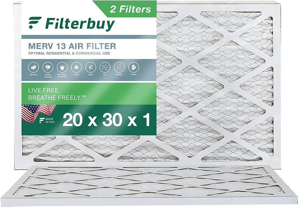 20x30x1 Pleated AC 13 Air Furnace HVAC Filters (2-Pack) MERV Filterbuy