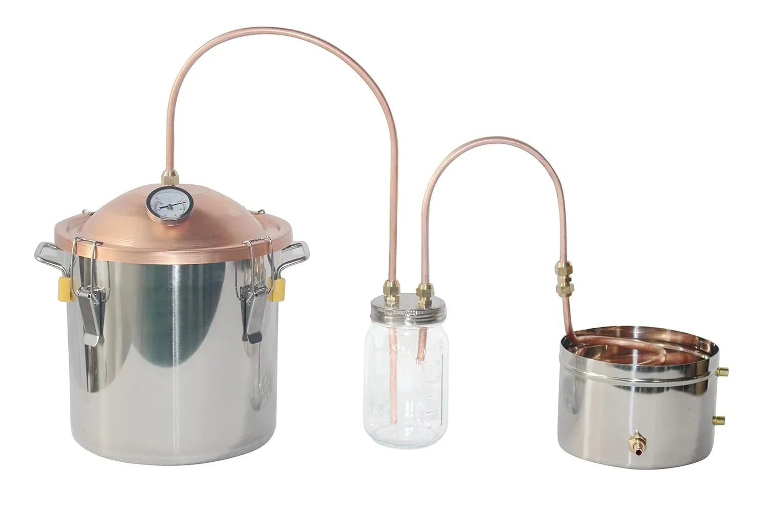 YINCHEN Copper Thump Distiller Still Water Pot Thumper Lid 5 with (Copper Gallon) Keg