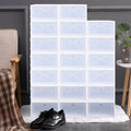 Foldable Organizer Drawer Flip Clamshell Loyalheartdy Box Plastic Shoe Clear Container Boxes Stackable Case 20Pcs Shoe Storage