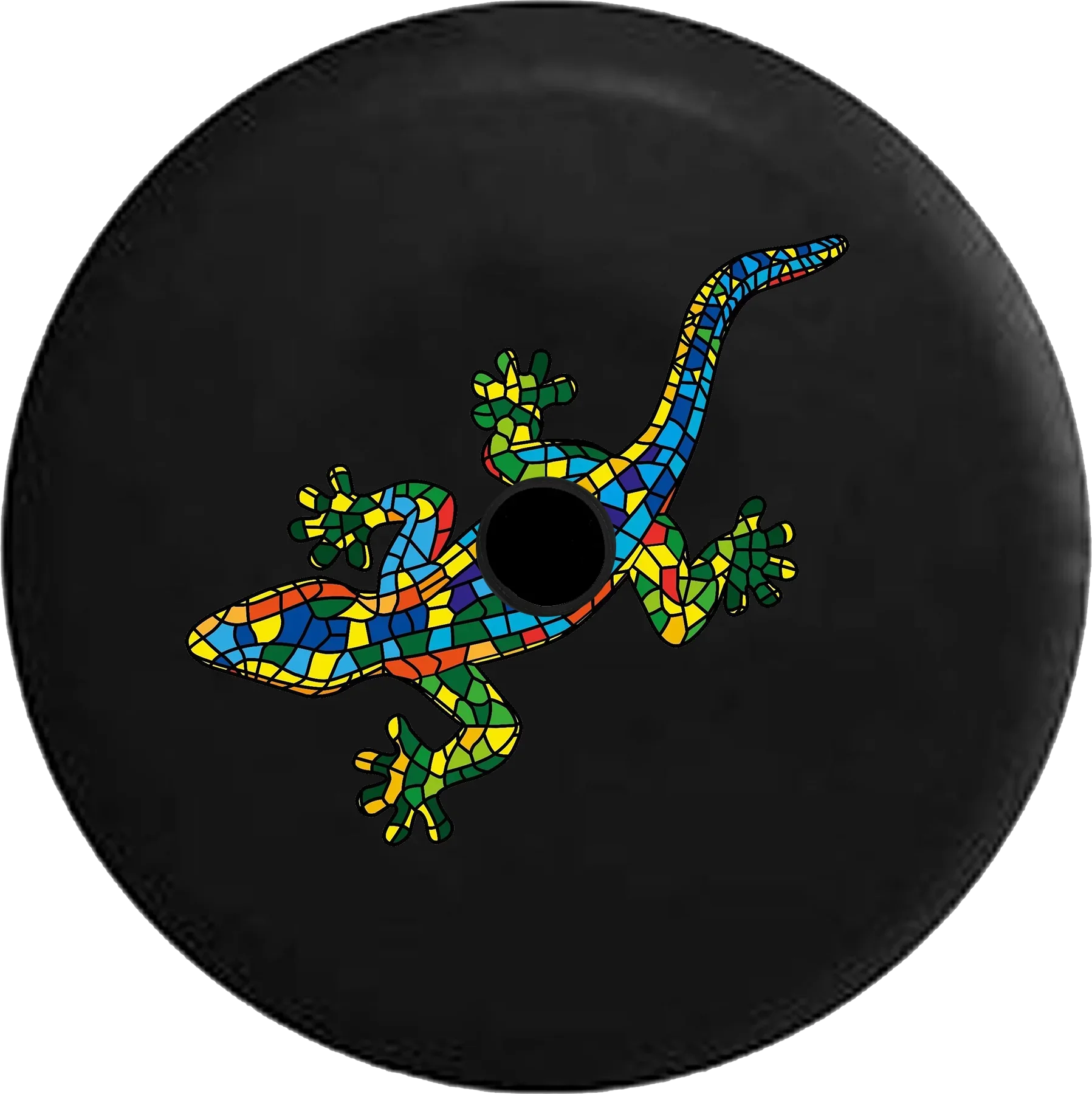 Tire Spare Wrangler 2019 Lizard Camera Multicolor Backup Inch 33 Cover Mosaic JL 2018 Jeep Tile Gecko RV for
