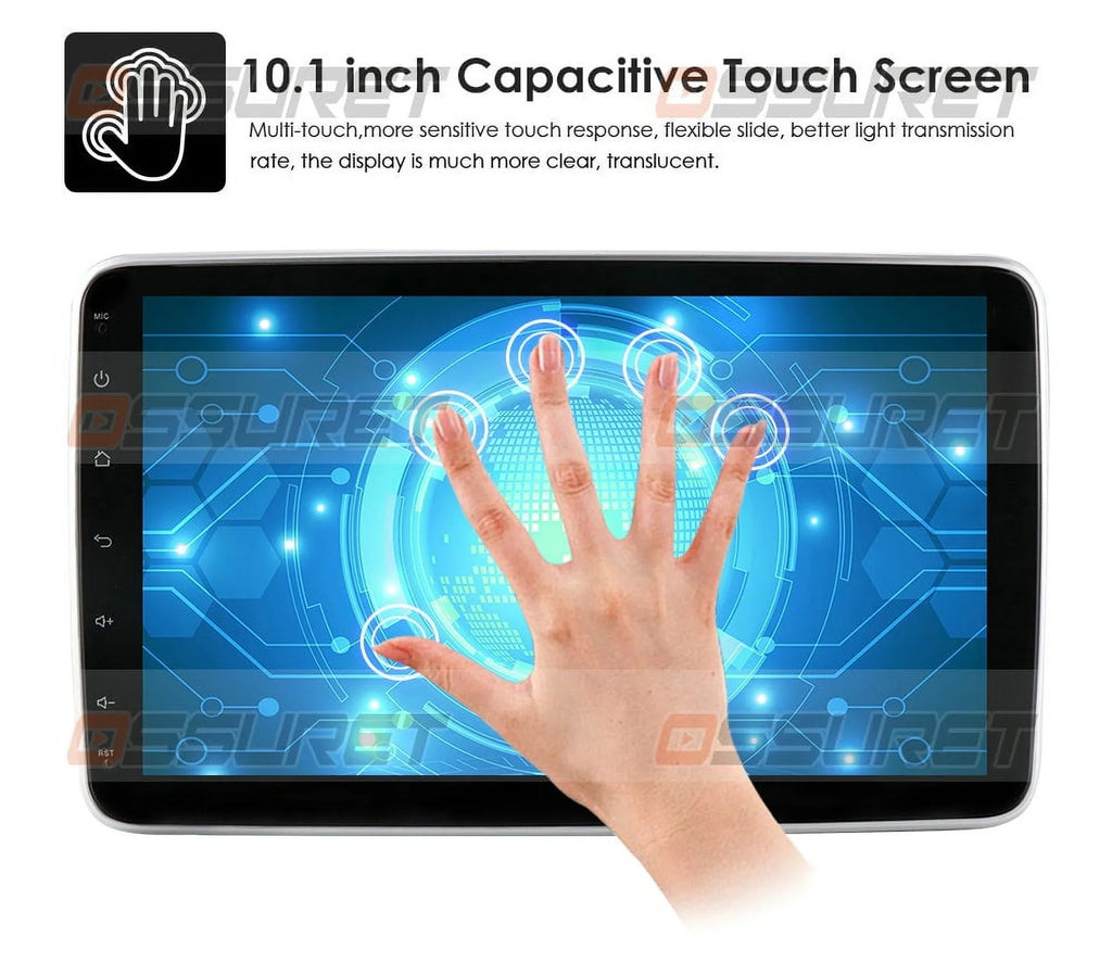 1 Auto Carplay& 10.1'' Hizpo Navigation Single Radio Rotatable Car Android Stereo Screen Bluetooth With GPS Wifi Touch Android Apple DIN 10