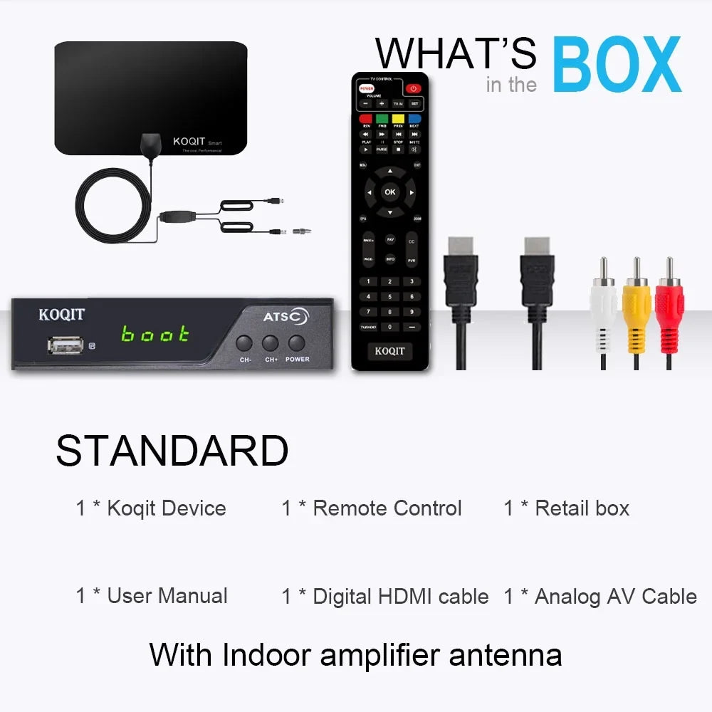 to USB, ATSC Multimedia Coax Hours, 12/24 Digital Recorders to to tv Analog Digital TV Box OTA Tuner Set Digital, Clock HDMI Box Converter Box, Top
