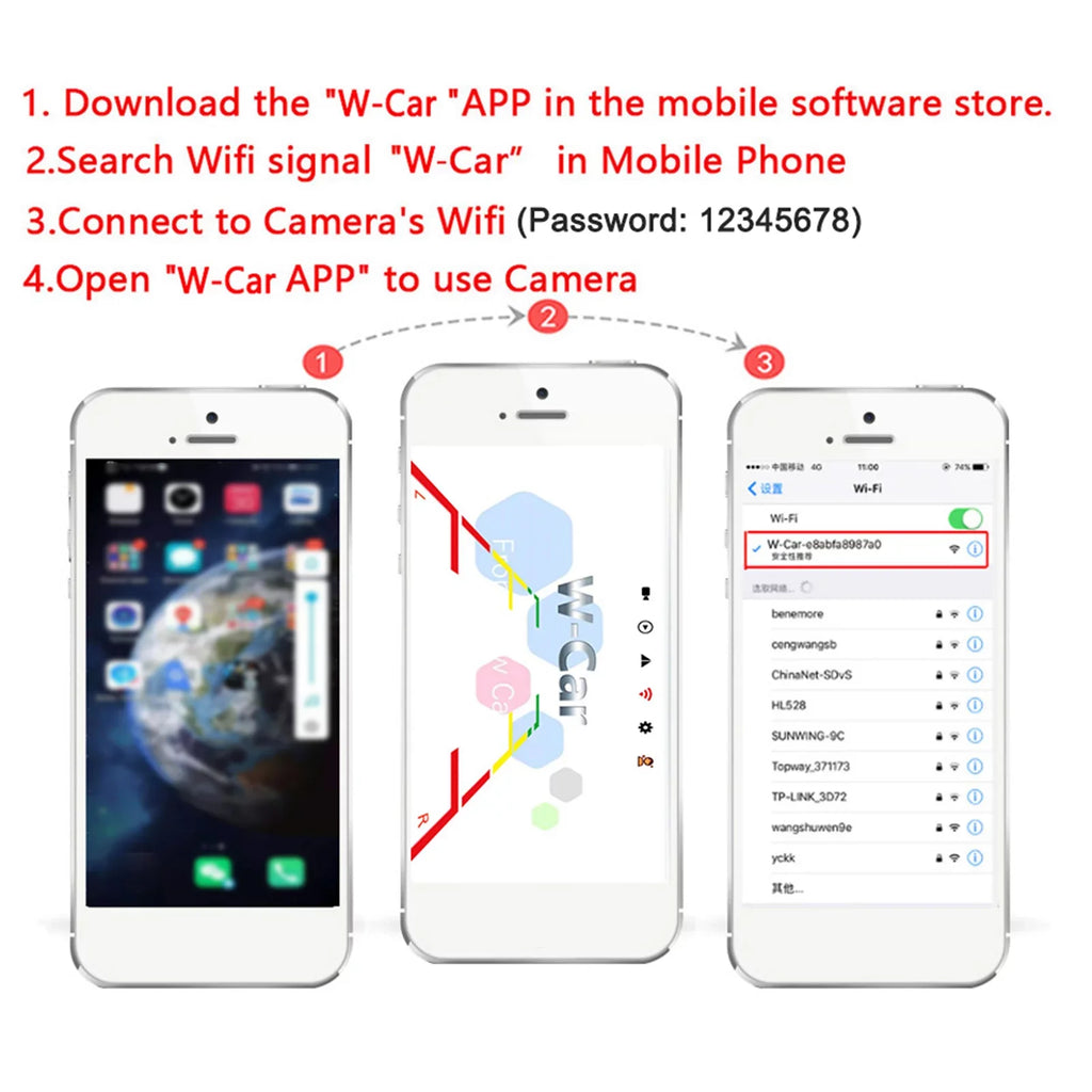 Reverse Bus Backup Rear Reversing , HD Automobile View Monitor Car Truck Wireless Waterproof ~36V IP67 Aumotop