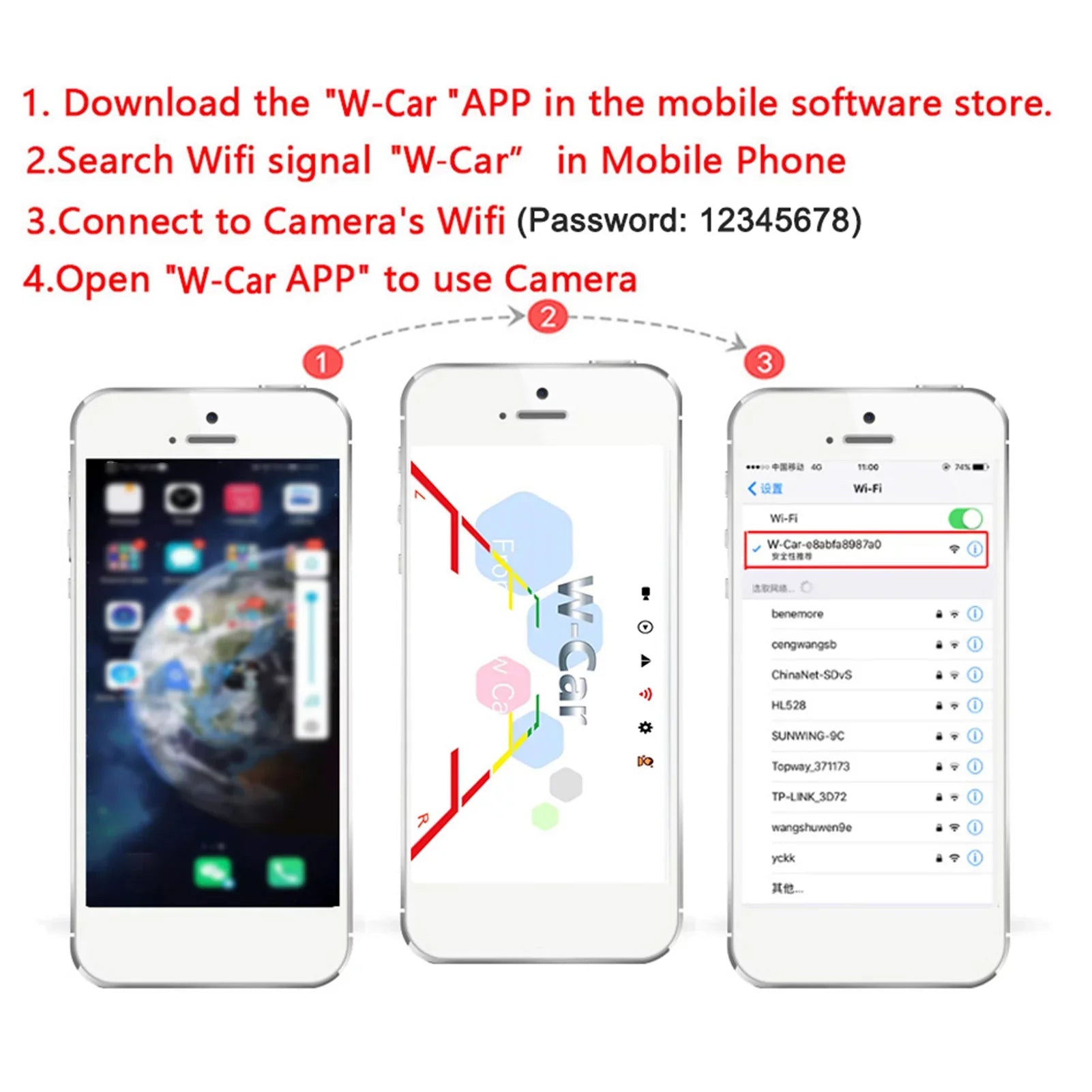 Reverse Bus Backup Rear Reversing , HD Automobile View Monitor Car Truck Wireless Waterproof ~36V IP67 Aumotop