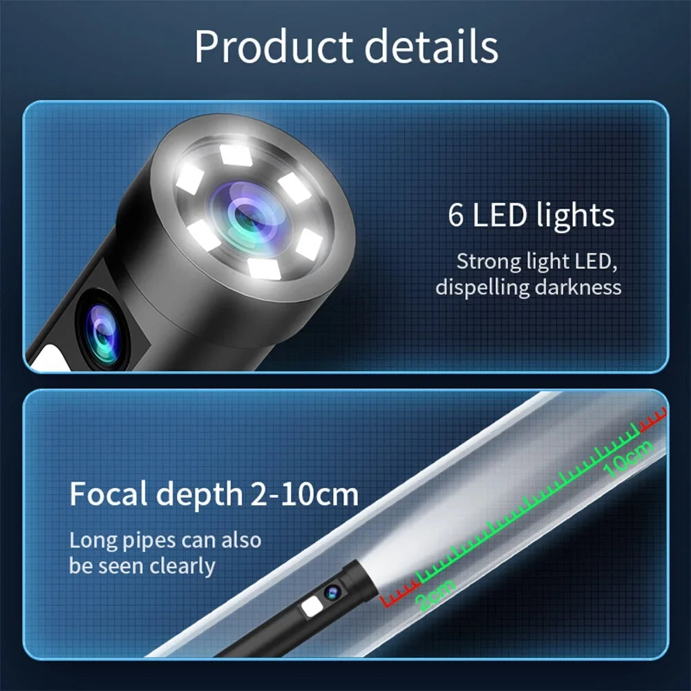 IP67 IOS Borescope LED Inspection 7.9mm Android Waterproof Phone Lights Camera Mobile Built-in for Adjustable Endoscope Type-C