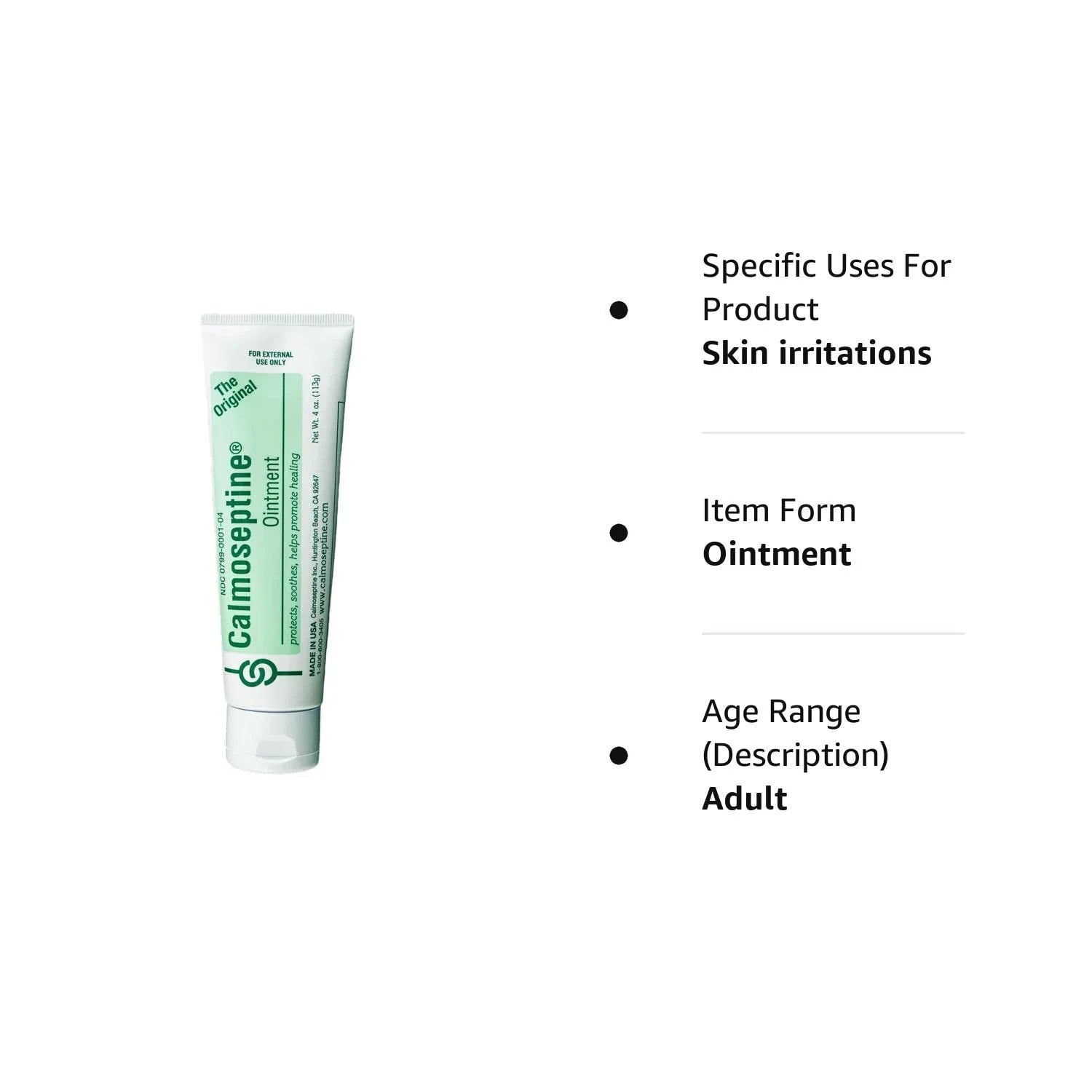 Irritation, Healthy Barrier & for Ointment - Skin Itching Pack Diaper of - Menthol Healing with Care, 4 Moisture Skincare Wound Rashes, & Cuts 3 Zinc Calmoseptine for Burn, Oz, Oxide Effective