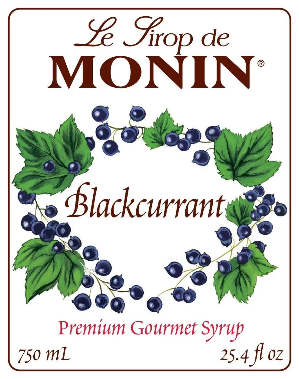 (750ml) Syrup - Monin Gourmet Blackcurrant