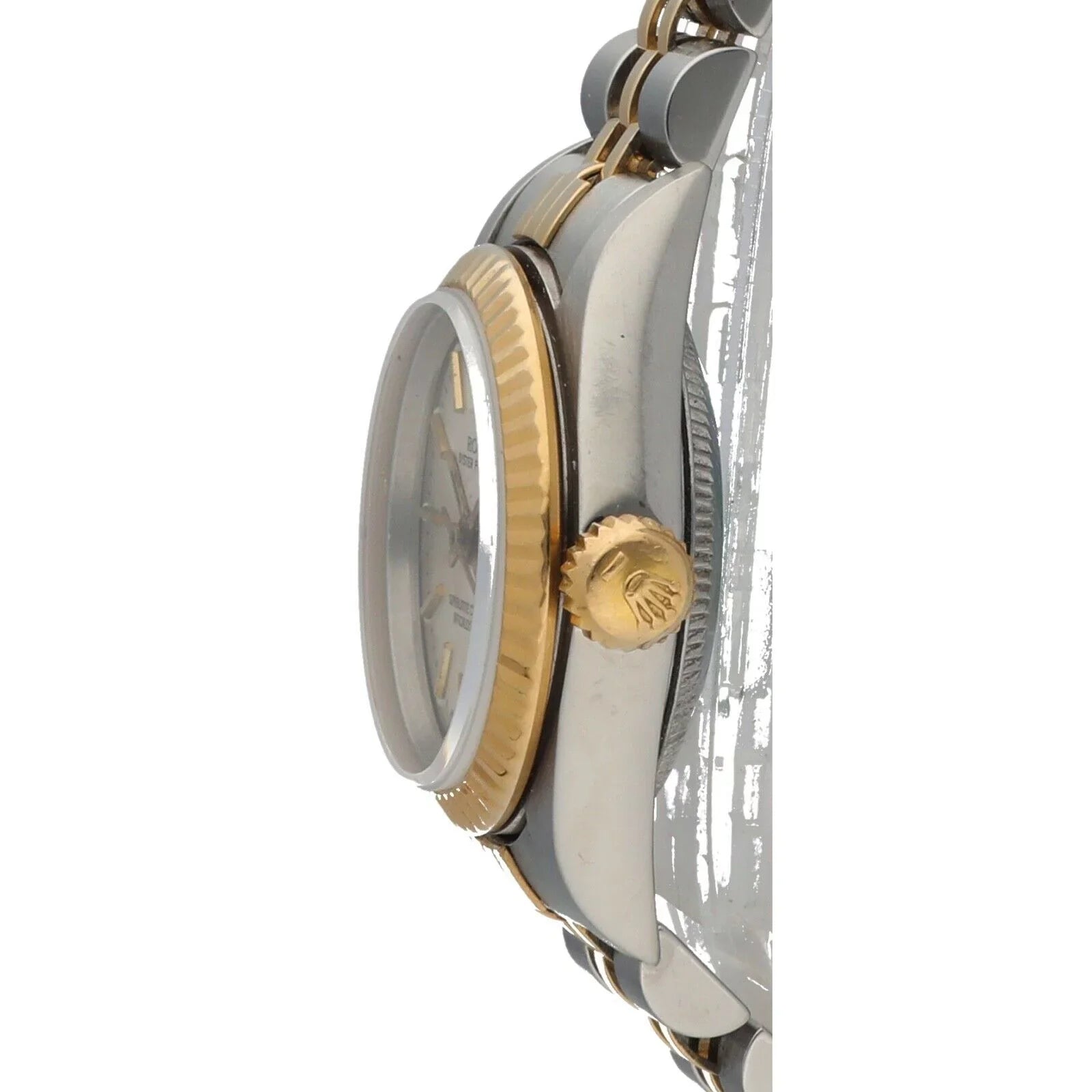 Yellow Rolex Perpetual Gold 76193 Ladies Dial 2005 Oyster Silver 18k Watch Steel
