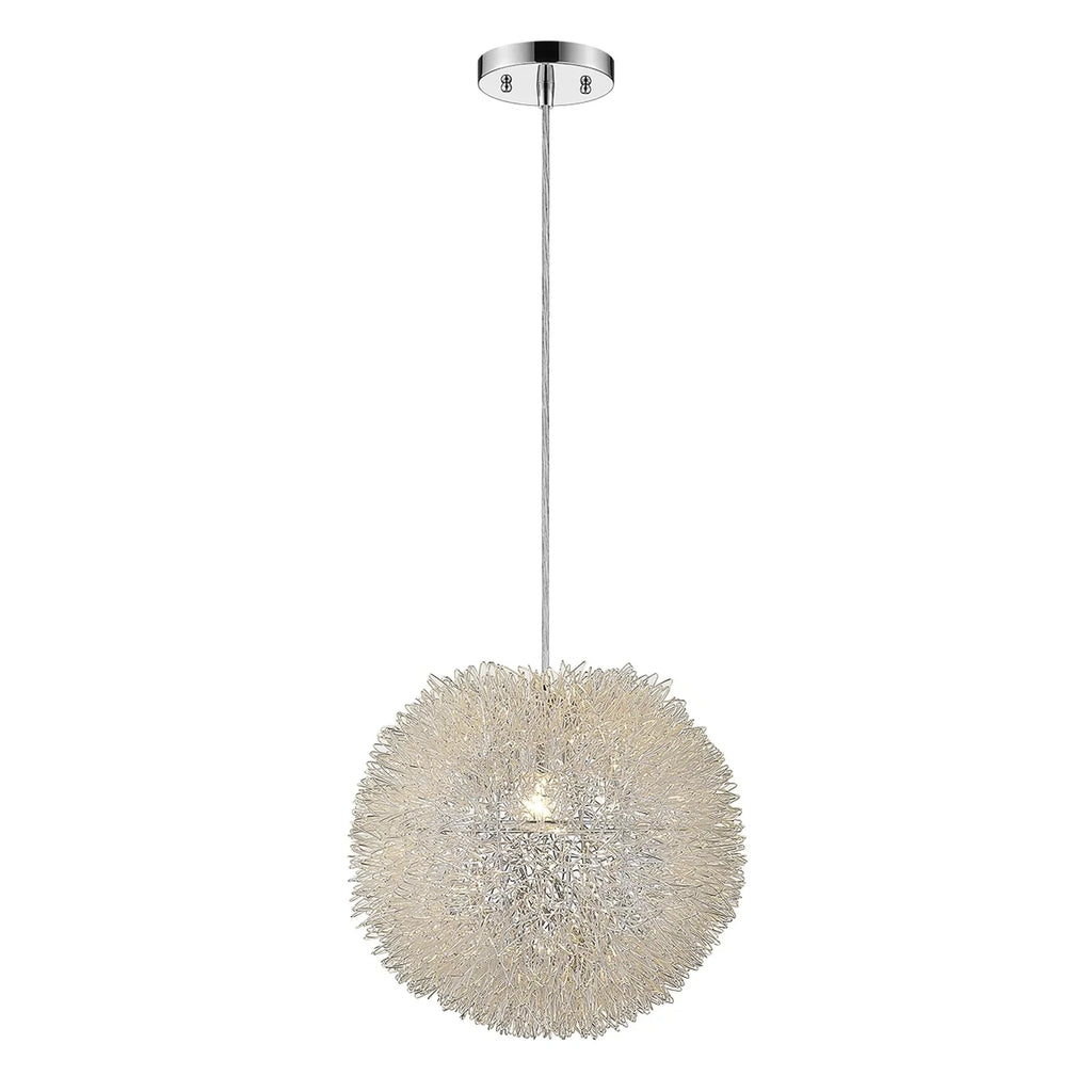 with in. 1-Light Pendant 398033 Luminary Hand Silver Shade Metallic Woven Aluminum Wire HomeRoots 15
