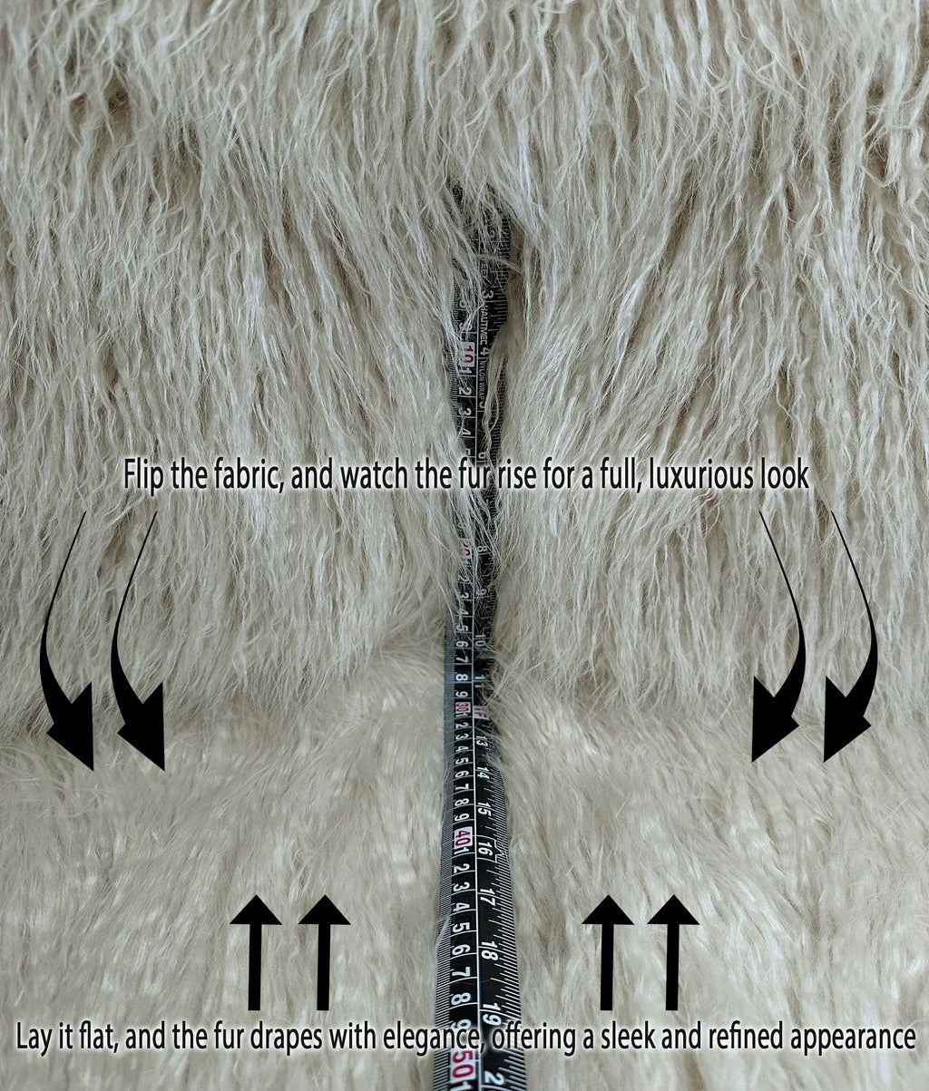 2.3oz Craft, Sold Yak Pile Faux Per Continuous Fake (Latte Japanese Cosplay Yarn LONG by 3.5" Cream) Fire Yard 58" / Retardant FUR Wide CURLY Sewing Yard