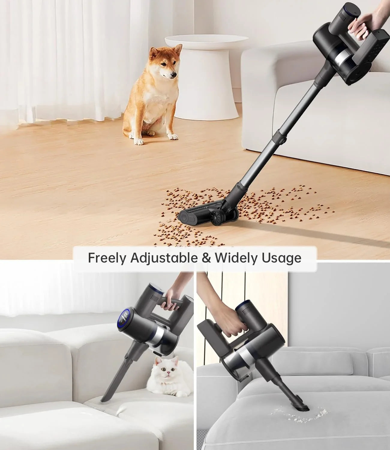 for 7 RunTime Power Stick with 50 Modes, Cordless Floor Hair Hardwood 28KPA, Cleaners and Carpet, Home Mins Vacuum Vacuum Cordless Pet Cleaner Cleaner Vacuum