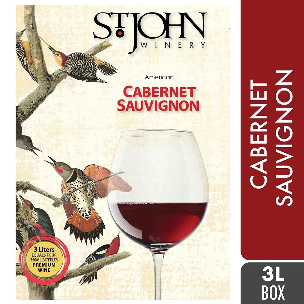Cabernet St. Arkansas, Servings-150ml 3L John Sauvignon Red Wine, ABV, Winery Each Box -20 13.5%