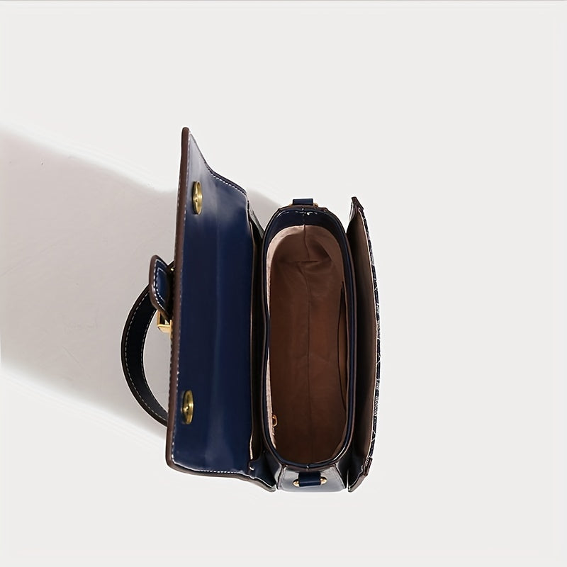 Classic Series Bag For Blue Small MICHROE - Women Messenger Klein Purse Retro Square Fashion Texture Pattern Bag