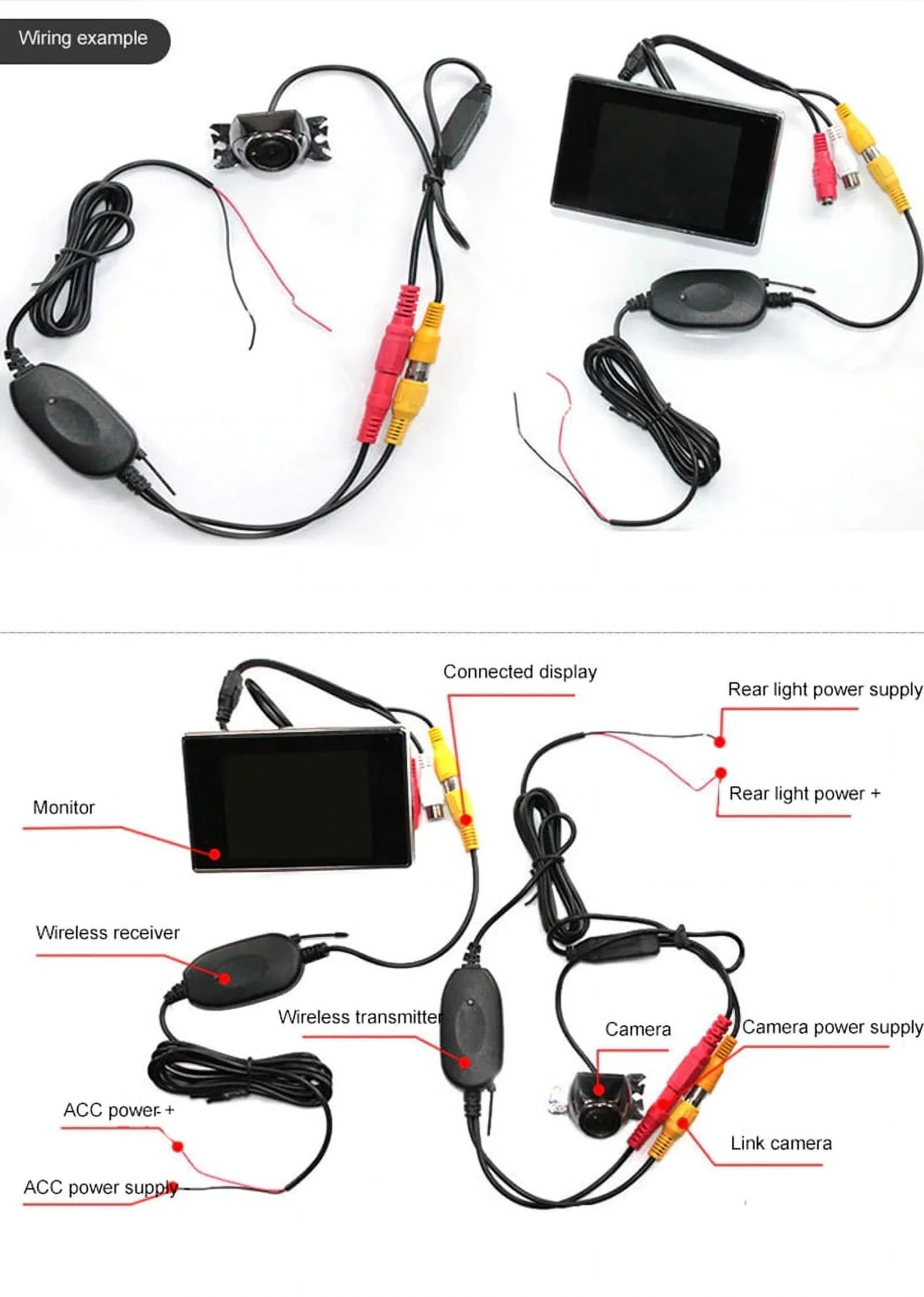 Monitor Car With Wagon 4.3" Camera Camera Transmitter/Receiver Monitor 12~24V Parking Bus System Wireless Van with Truck DC