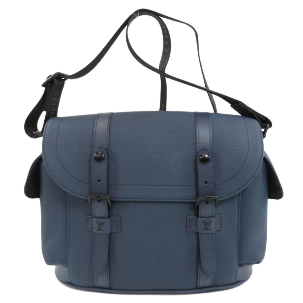 Bag Men's Leather Taurillon (Good) Vuitton Pre-Owned M58475 Christopher Shoulder Louis