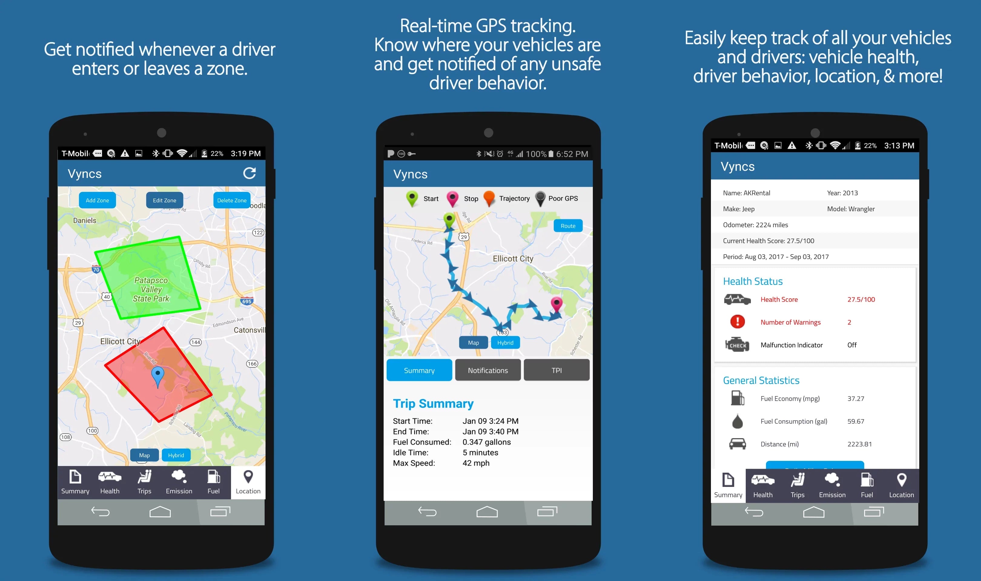 Tracking, Free Safety Plan, Emission GPS No Monthly OBD, Year Time Vyncs Report, Car/Truck Data Fleet Alerts, Report SIM, LTE Vehicle Tracker 4G Fee, Diagnostics, Trips, Fuel Real Driver 1 Fleet: