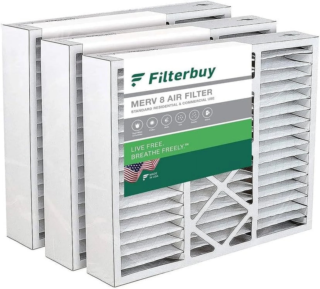 Furnace FC100A1011 Filterbuy X0585 for Air MERV HVAC Honeywell 8 Filters (3-Pack) 20x20x5 Pleated AC Lennox and