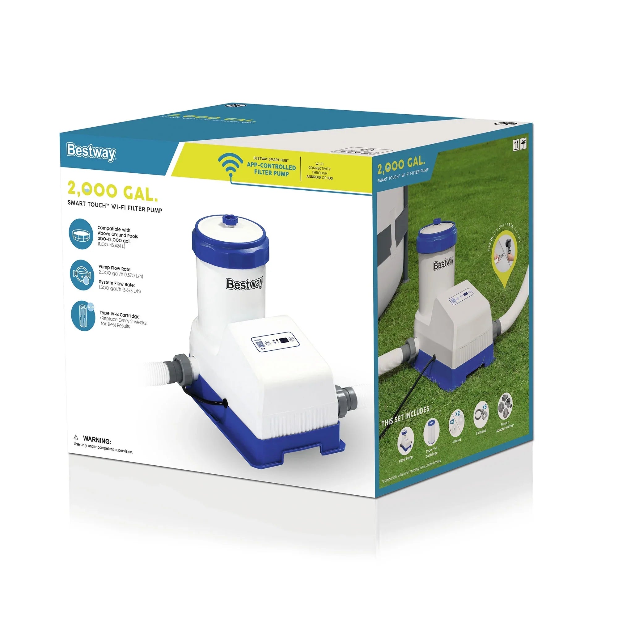 Flowclear App Pump Pool Smart Touch GPH Bestway Controlled Filter 2000