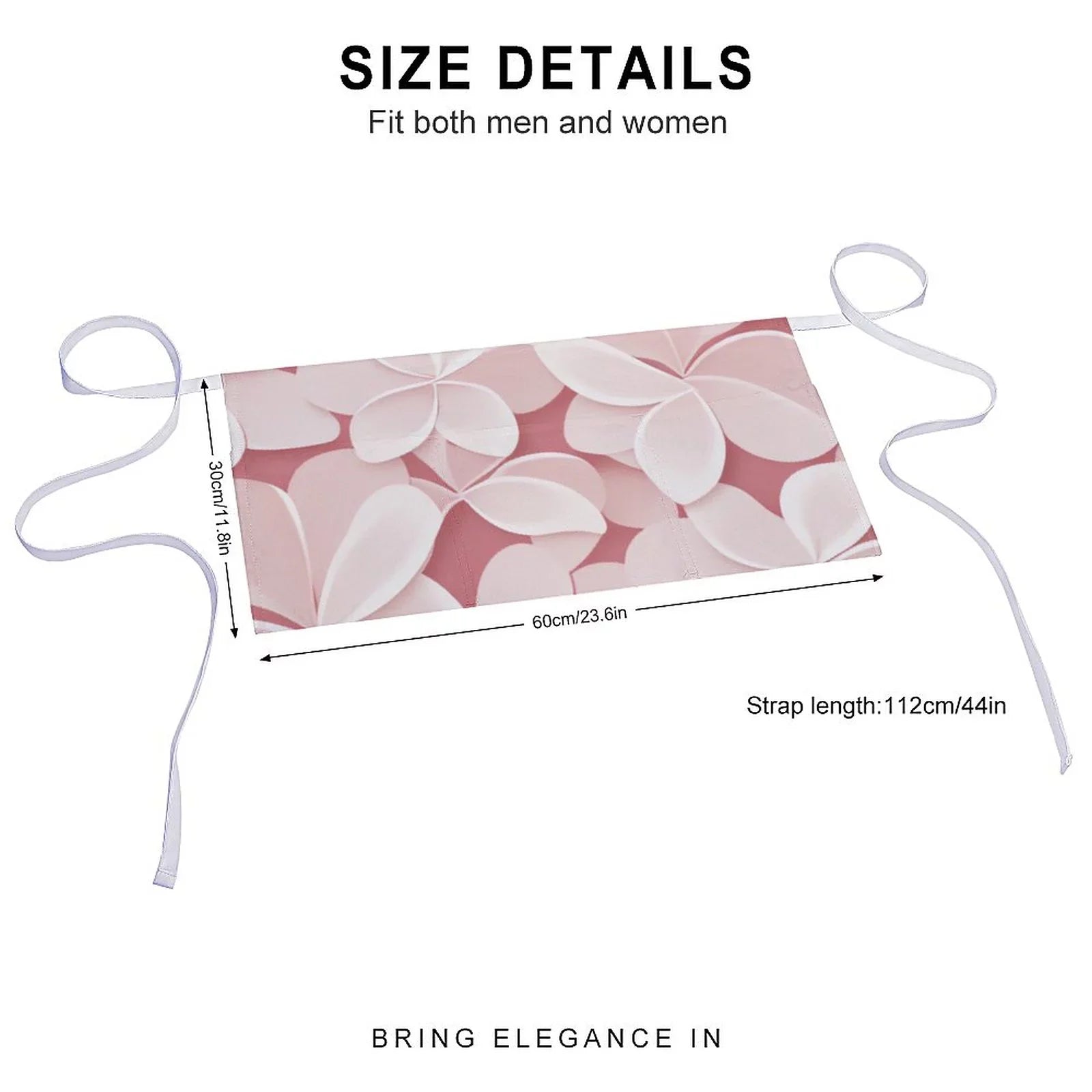 Material Apron Cooking Petal Durable Half Body Polyester Pink and Pocket Women's with Fashionable