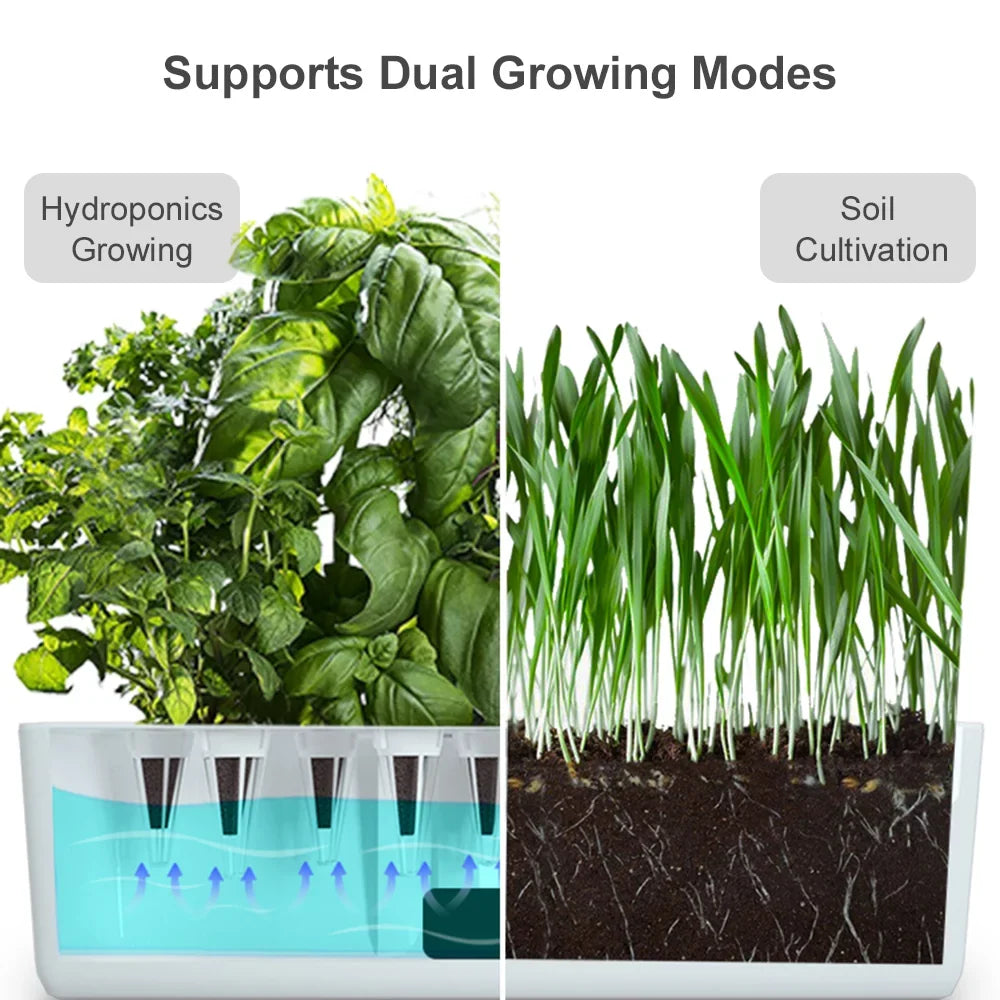 Growing Timing System Indoor for Kit Kitchen Garden Height Adjustable Automatic Water Pump Smart Tank with Pods 15W Grow Lights Water LED Home Smart 9 Office Hydroponics 2L