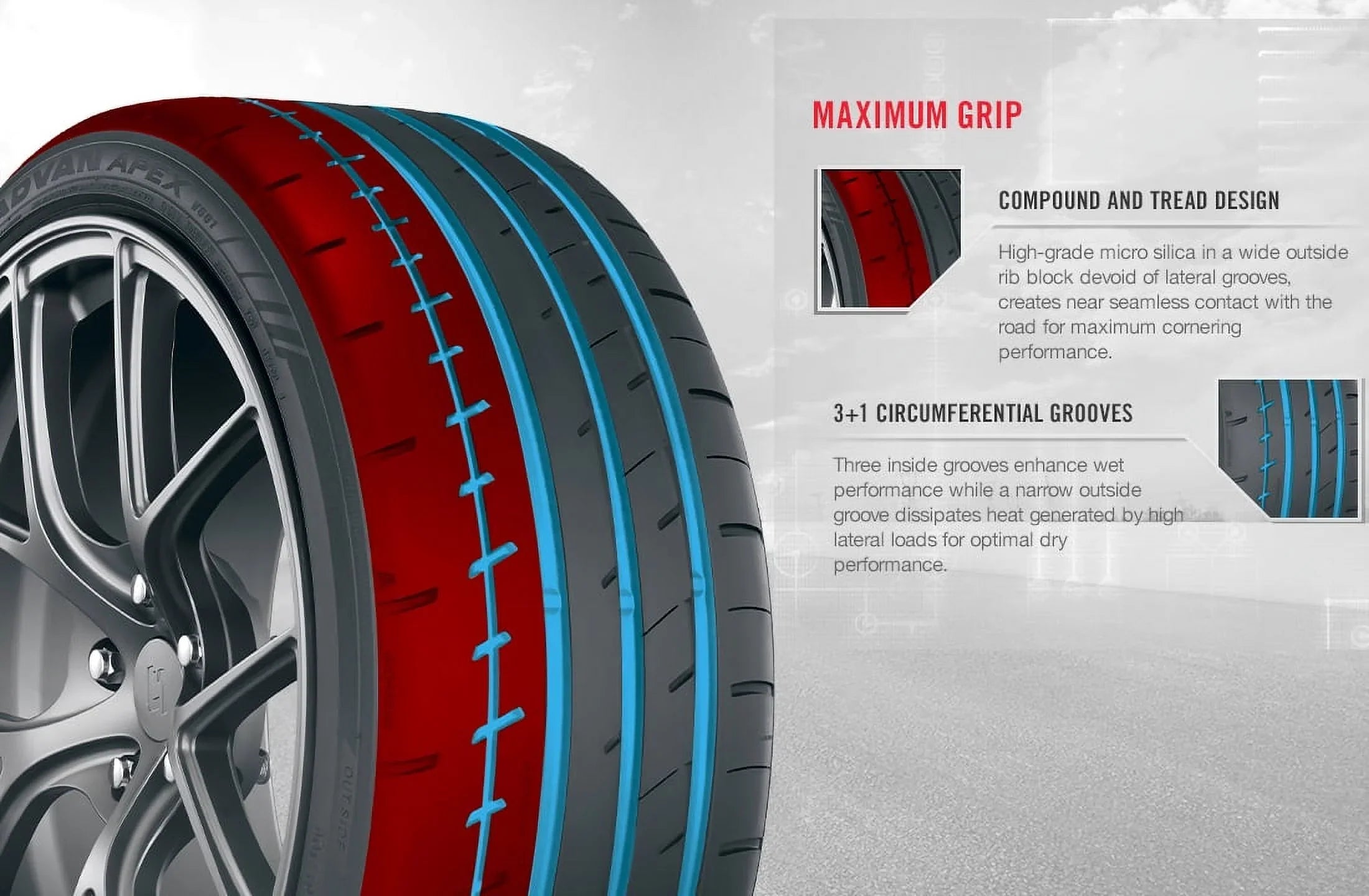 Passenger V601 255/30R19 Apex Tire XL Advan 91Y UHP Yokohama